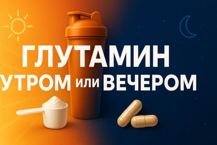 Глутамин утром или вечером